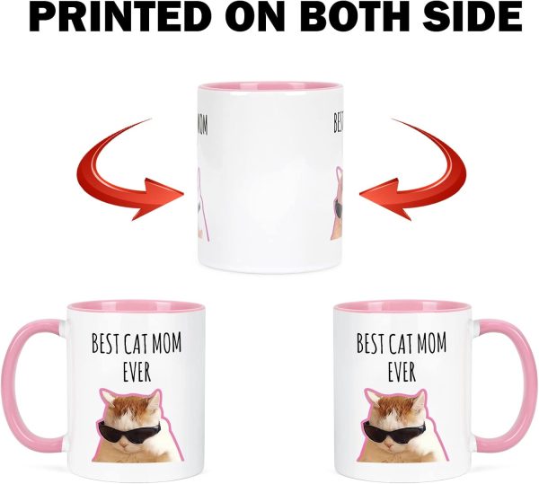 Best Cat Mom Ever Coffee Mug Gift for Cat Mom Women, Mothers Day Birthday Christmas Gift