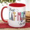 Best Cat Mom Ever Personalize Mug, Gift For Cat Lovers, Funny Cat Mom Mug