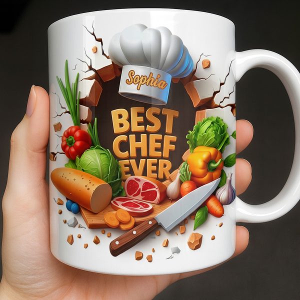 Best Chef Ever With Chef Hat And Vegetables - Personalized Custom Coffee Mug - JBS071_MG