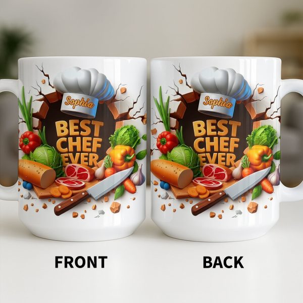 Best Chef Ever With Chef Hat And Vegetables - Personalized Custom Coffee Mug - JBS071_MG
