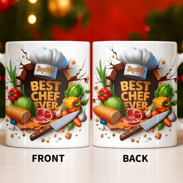 Best Chef Ever With Chef Hat And Vegetables - Personalized Custom Coffee Mug - JBS071_MG