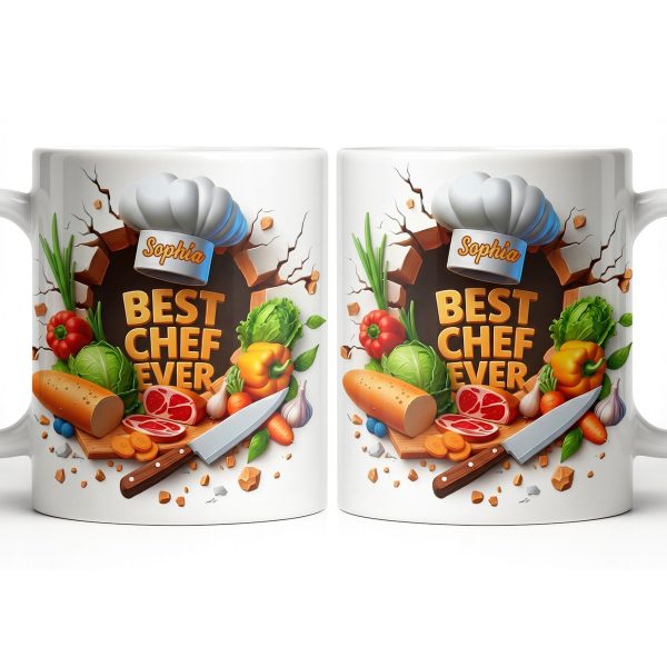 Best Chef Ever With Chef Hat And Vegetables - Personalized Custom Coffee Mug - JBS071_MG