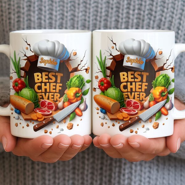Best Chef Ever With Chef Hat And Vegetables - Personalized Custom Coffee Mug - JBS071_MG