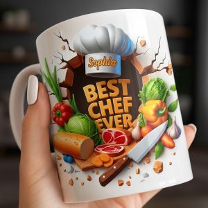 Best Chef Ever With Chef Hat And Vegetables - Personalized Custom Coffee Mug - JBS071_MG