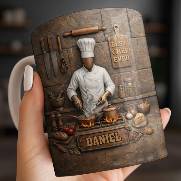 Best Chef Ever With Kitchen Tools And Cooking Stove - Personalized Custom Coffee Mug - COOK033_MG