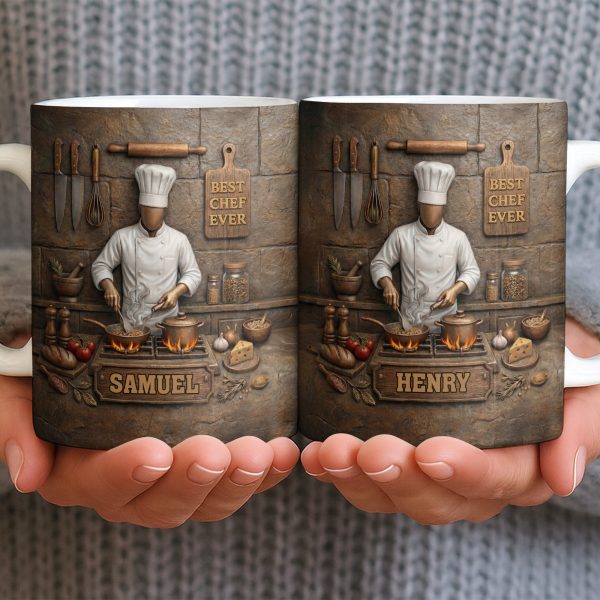 Best Chef Ever With Kitchen Tools And Cooking Stove - Personalized Custom Coffee Mug - COOK033_MG