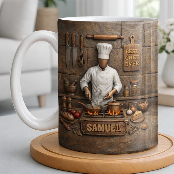 Best Chef Ever With Kitchen Tools And Cooking Stove - Personalized Custom Coffee Mug - COOK033_MG