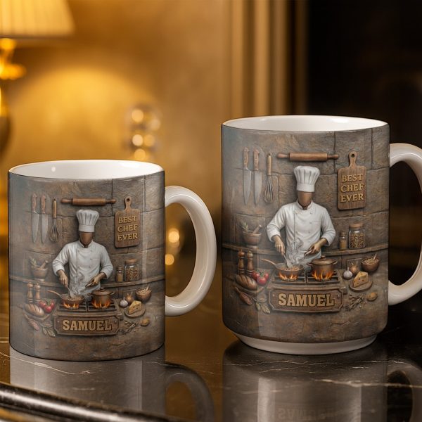 Best Chef Ever With Kitchen Tools And Cooking Stove - Personalized Custom Coffee Mug - COOK033_MG