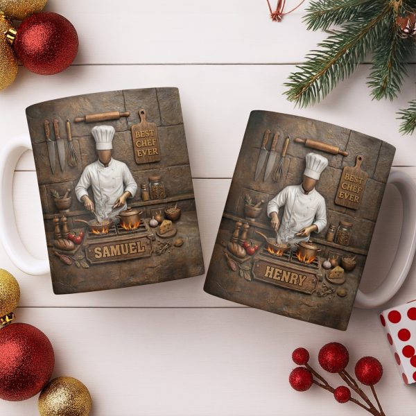Best Chef Ever With Kitchen Tools And Cooking Stove - Personalized Custom Coffee Mug - COOK033_MG