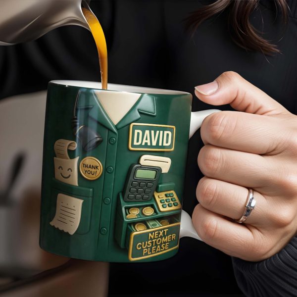 Best Coffee Break Companion For Awesome Cashiers, Cash Register And Telephone - Personalized Custom Coffee Mug - OFW008_MG