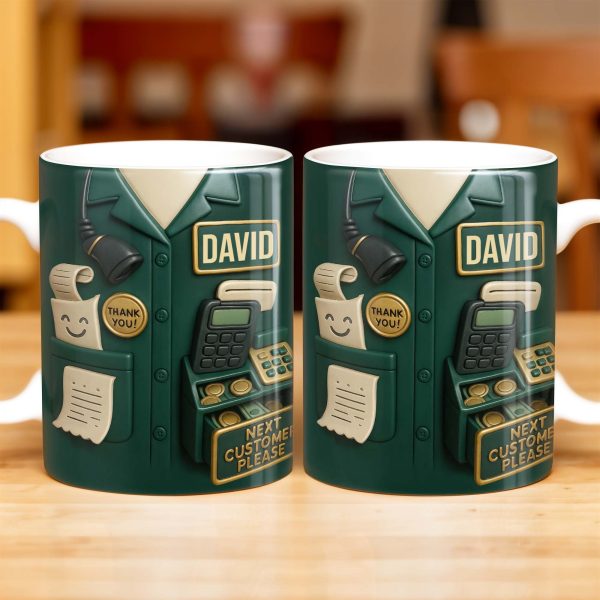 Best Coffee Break Companion For Awesome Cashiers, Cash Register And Telephone - Personalized Custom Coffee Mug - OFW008_MG