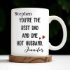 Best Dad And One Hot Husband With Hearts - Personalized Custom Coffee Mug - DAD235_MG