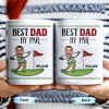 Best Dad By Par, Golf And Flag - Personalized Custom Coffee Mug - DAD257_MG