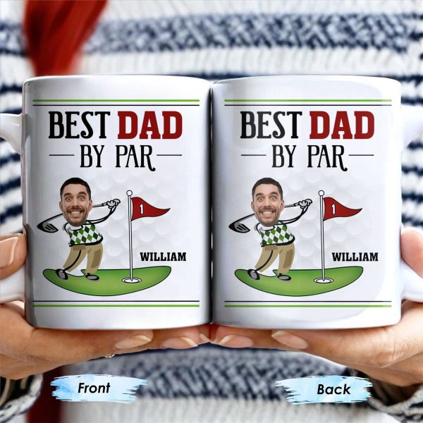 Best Dad By Par, Golf And Flag - Personalized Custom Coffee Mug - DAD257_MG