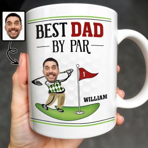 Best Dad By Par, Golf And Flag - Personalized Custom Coffee Mug - DAD257_MG
