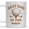 Best Dad By Par, Golf Ball and Golf Clubs - Personalized Custom Coffee Mug - GOLF003_MG