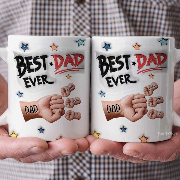 Best Dad Ever - Personalized Mug - Gift for Dad, Grandpa Father's Day | GR27 DUC4