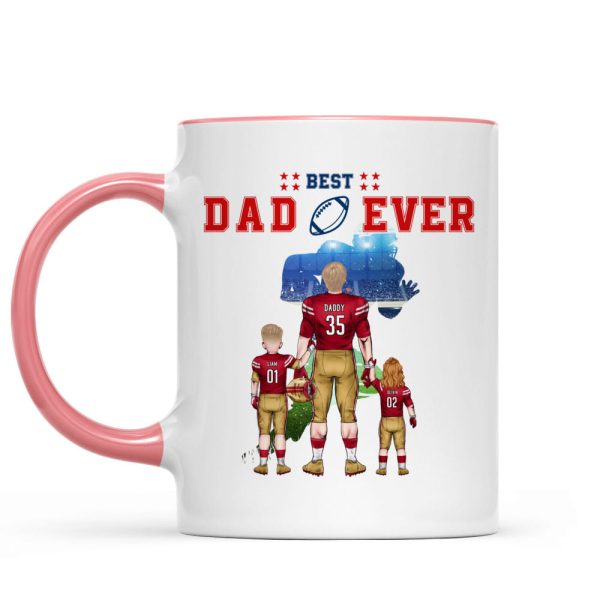 Best Dad Ever - Personalized Mug - Gifts For American Football Lover | TM12 HN02
