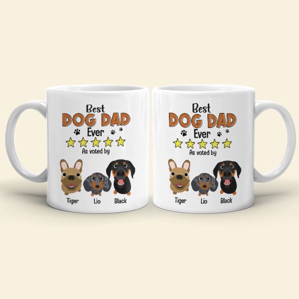 Best Dad Ever As Voted By His Dogs Personalized Coffee Mug DR-WHM-02QHTN080523TM