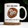 Best Dad Ever, Baseball Glove And Baseball - Personalized Custom Coffee Mug - DAD079_MG