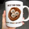 Best Dad Ever, Baseball Glove And Baseball - Personalized Custom Coffee Mug - DAD079_MG