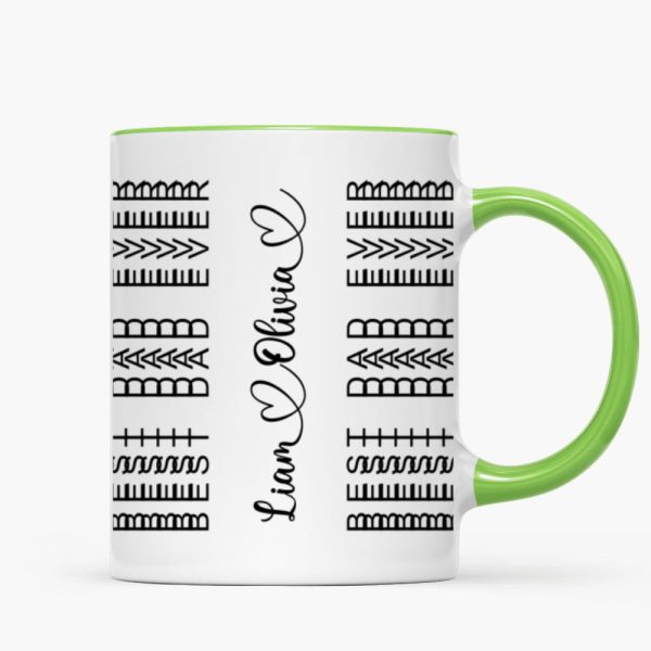 Best Dad Ever Funny Dad Hidden Message Personalized Mug, Father's Day Gift for Dad, Custom Kids' Names