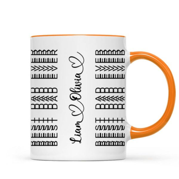 Best Dad Ever Funny Dad Hidden Message Personalized Mug, Father's Day Gift for Dad, Custom Kids' Names