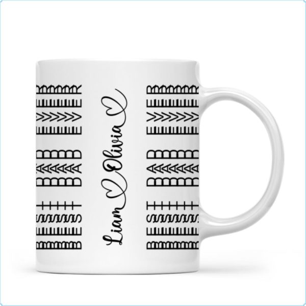 Best Dad Ever Funny Dad Hidden Message Personalized Mug, Father's Day Gift for Dad, Custom Kids' Names