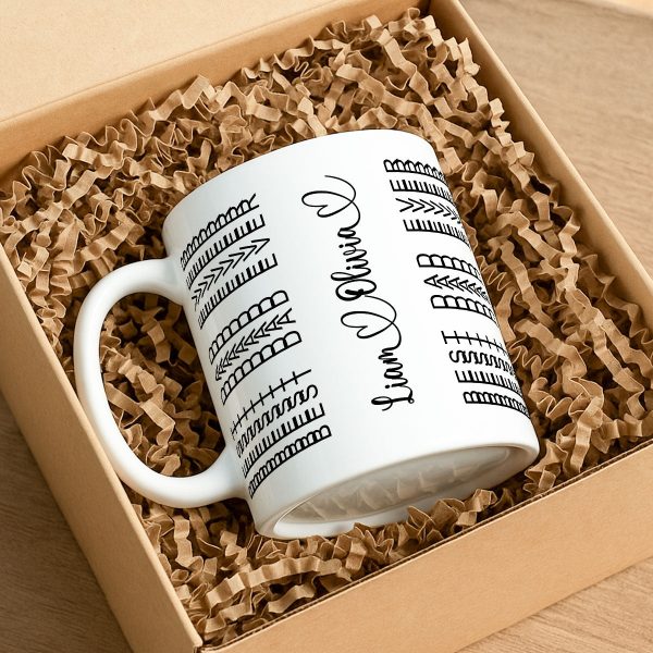 Best Dad Ever Funny Dad Hidden Message Personalized Mug, Father's Day Gift for Dad, Custom Kids' Names