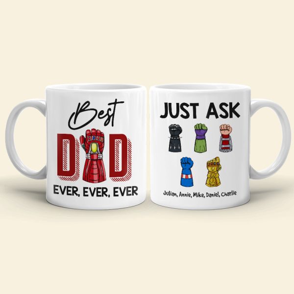 Best Dad Ever, Gift For Dad, Personalized Mug, Dad Fist Mug, Father's Day Gift 01DNHN230523HA