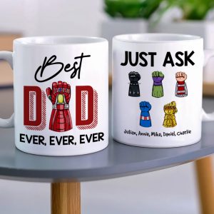 Best Dad Ever, Gift For Dad, Personalized Mug, Dad Fist Mug, Father's Day Gift 01DNHN230523HA