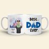 Best Dad Ever, Gift For Dad, Personalized Mug, Kid On Dad's Shoulder Mug, Father's Day Gift 02DNHN040523HH