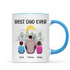 Best Dad Ever Mountain Sketch Back View Man Kids Dog Cat Personalized Mug