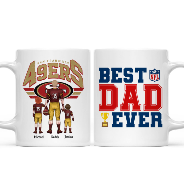 Best Dad Ever NFL Dream Team - Personalized Mug - Gifts For American Football Lover | TM12 HN02