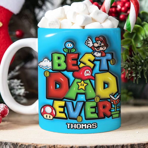 Best Dad Ever, Personalized Edge To Edge Mug, Custom Name Game Online Dad Mug 02NATI271023