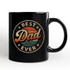 Best Dad Ever Retro Sunset Personalized Mug, Vintage Fathers Gift with Custom Name