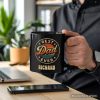 Best Dad Ever Retro Sunset Personalized Mug, Vintage Fathers Gift with Custom Name