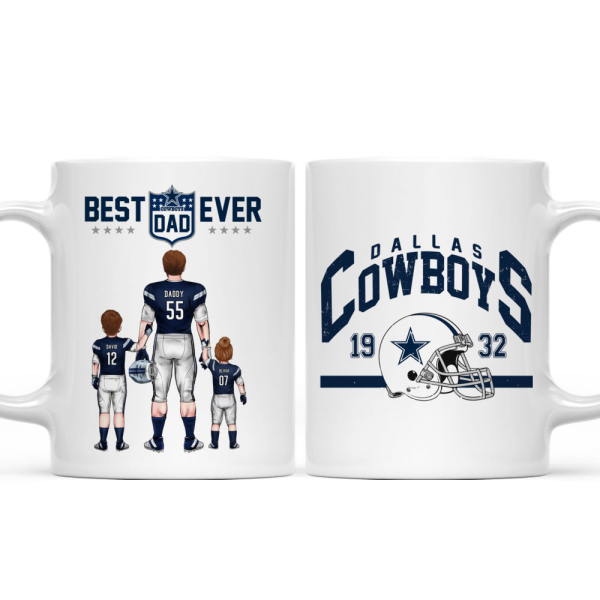 Best Dad Ever Vintage - Personalized Mug - Gifts For American Football Lover | TM12 HN02