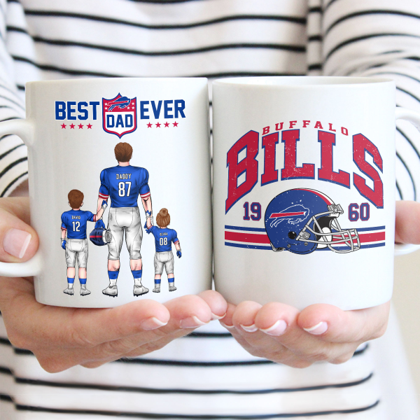 Best Dad Ever Vintage - Personalized Mug - Gifts For American Football Lover | TM12 HN02