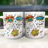 Best Dad Ever, Wow, Fist and Stars - Personalized Custom Coffee Mug - DAD039_MG