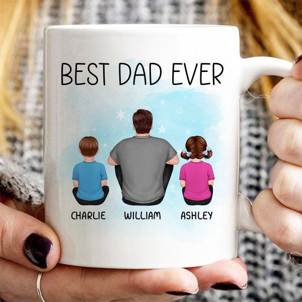 Best Dad Grandpa Back View Personalized Mug