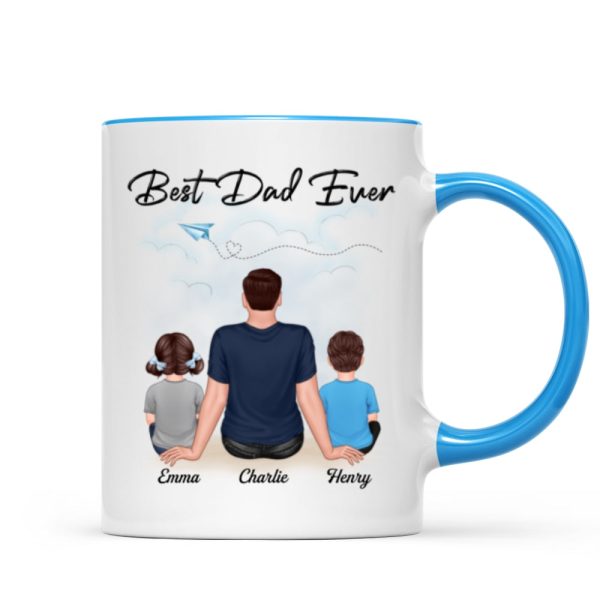 Best Dad Grandpa Sitting Back View Personalized Mug