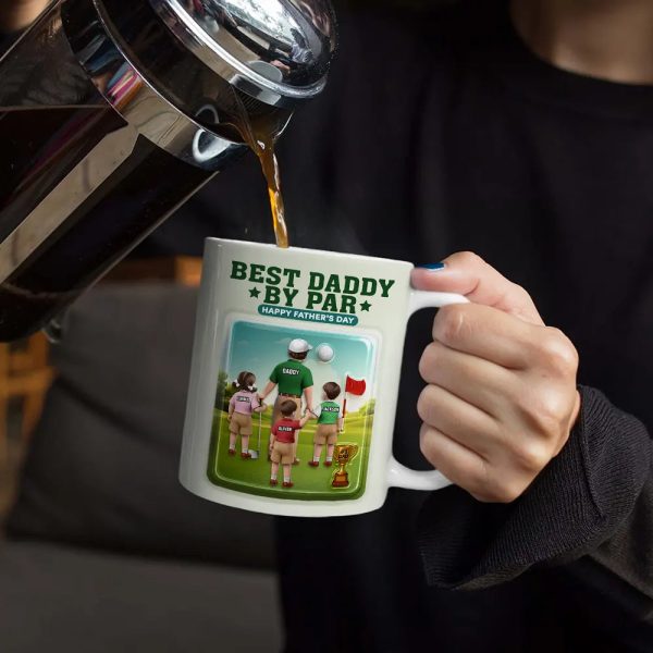 Best Daddy By Par 3D Effect - Personalized White Edge-to-Edge Mug