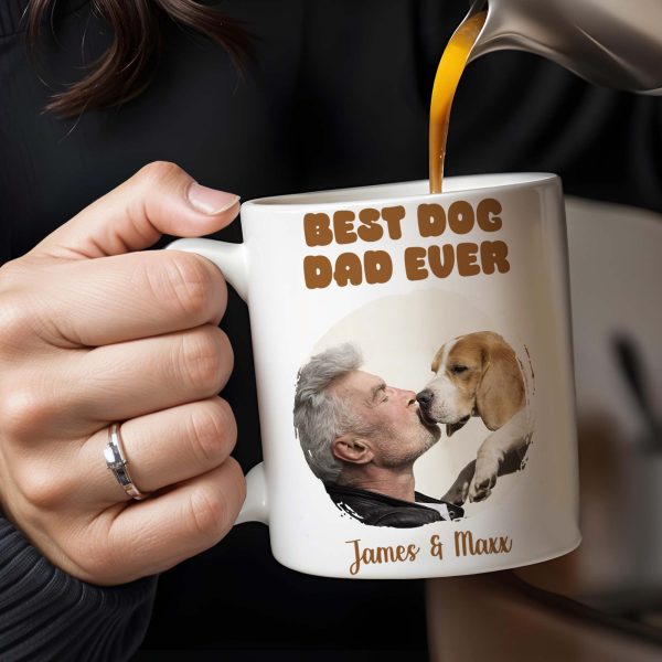 Best Dog Dad Ever Man And Dog Bond - Personalized Custom Coffee Mug - PET084_MG