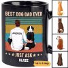 Best Dog Dad Man & Dog Back View Retro Personalized Black Mug