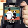 Best Dog Dad Man & Dog Back View Retro Personalized Black Mug