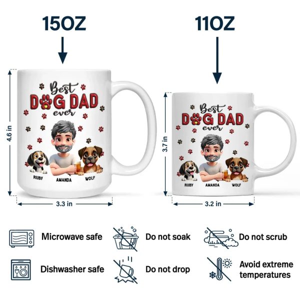 Best Dog Mom Dog Dad 3D - Personalized Mug