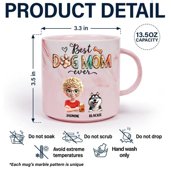 Best Dog Mom Ever - Personalized Marble Mug