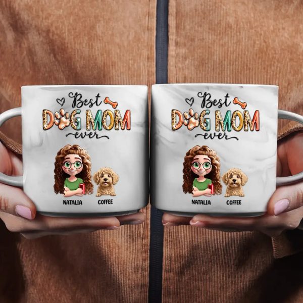 Best Dog Mom Ever - Personalized Marble Mug