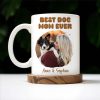 Best Dog Mom Ever With Heart Frame - Personalized Custom Coffee Mug - PET083_MG